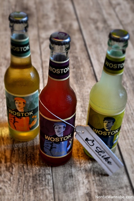 Wostok Limonade, Brause, Glasflasche, vegan, Pflaume, Kardamom, Birne, Rosmarin, Aprikose, Mandel, neu, Flasche mit Mann, alkoholfrei, Bio,