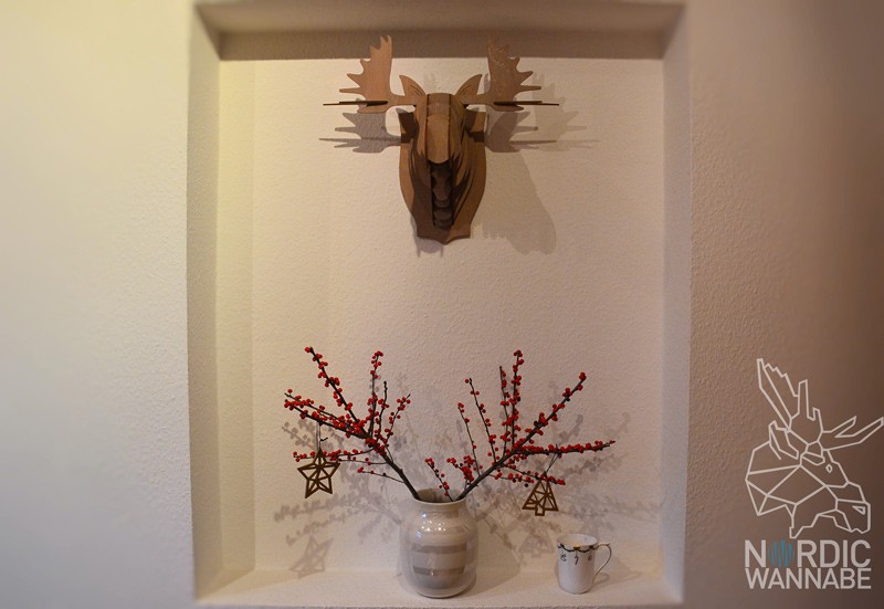 Elchgeweih für die Wand, Elchkopf, Tchibo, 3D-Modell, Holz, Norwegen, Schweden, Finnland, Puzzle, Skandinavien, Wandschmuck