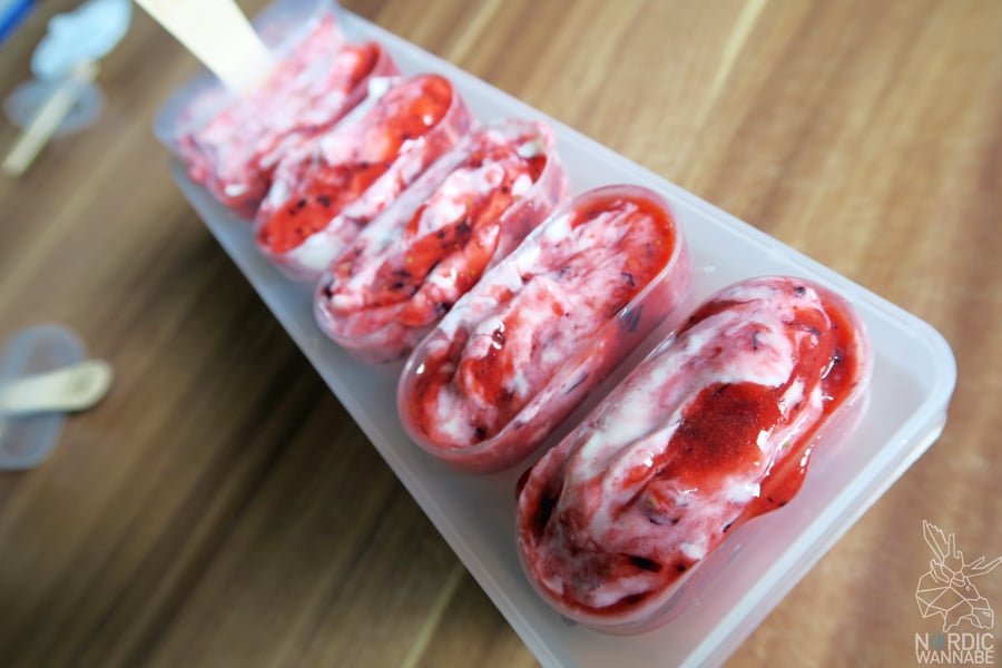 Skyr-Eis, Skyr, Eis, Homemade, gesund, vegetarisch, Magerquark, Island, Skandinavien, Blog, hygge, Arla, Blaubeeren, Erdbeeren, Himbeeren, Depot, Hygge-Eis, lecker, einfach,