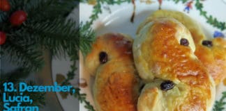 Lucia Safranbrötchen, Lucia Brötchen, Luisa Kekse, Skyr Gebäck, Luscia, Schweden, schwedische Tradition,