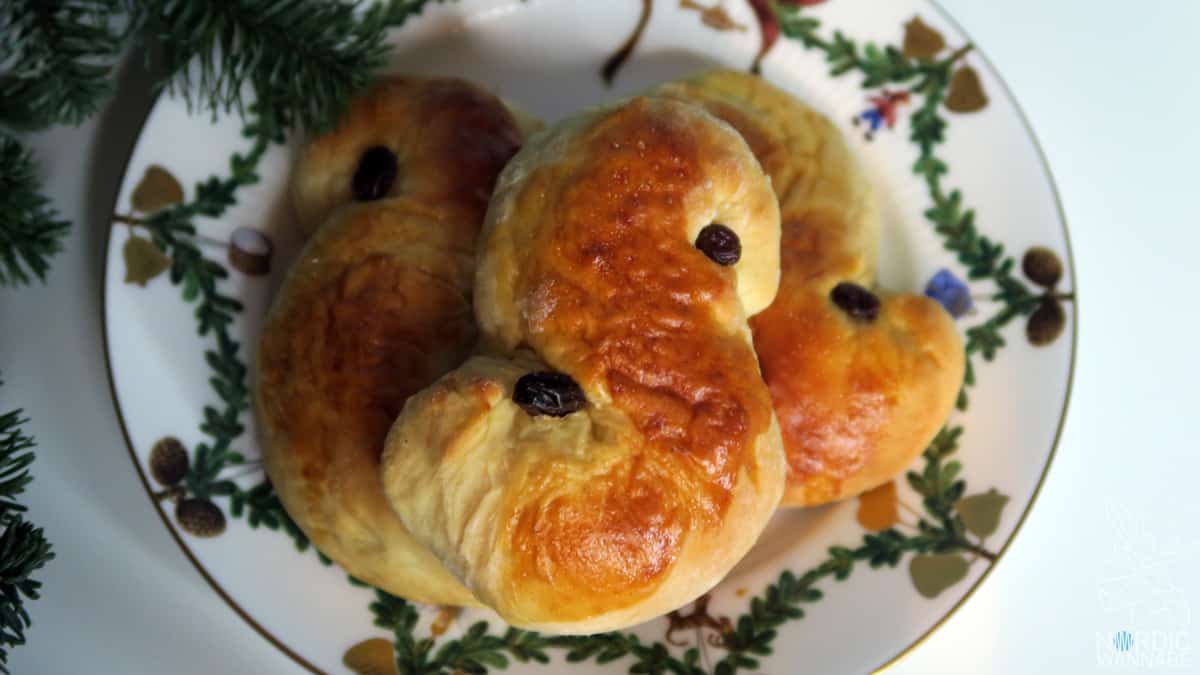 Lucia Safranbrötchen, Lucia Brötchen, Luisa Kekse, Skyr Gebäck, Luscia, Schweden, schwedische Tradition,