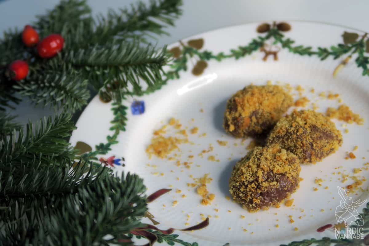 Norwegische Trüffel, Weihnachtskekse, Skandinavisch, skandinavische Weihnachtskekse, Trüffel, Nisse, Kobold, Norwegenblog, Norwegen, Kekse, backen, Rezept, Troll