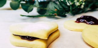 Keks-Herzen mit Marmelade, Valentinstag, Dänemark, Mürbeteig