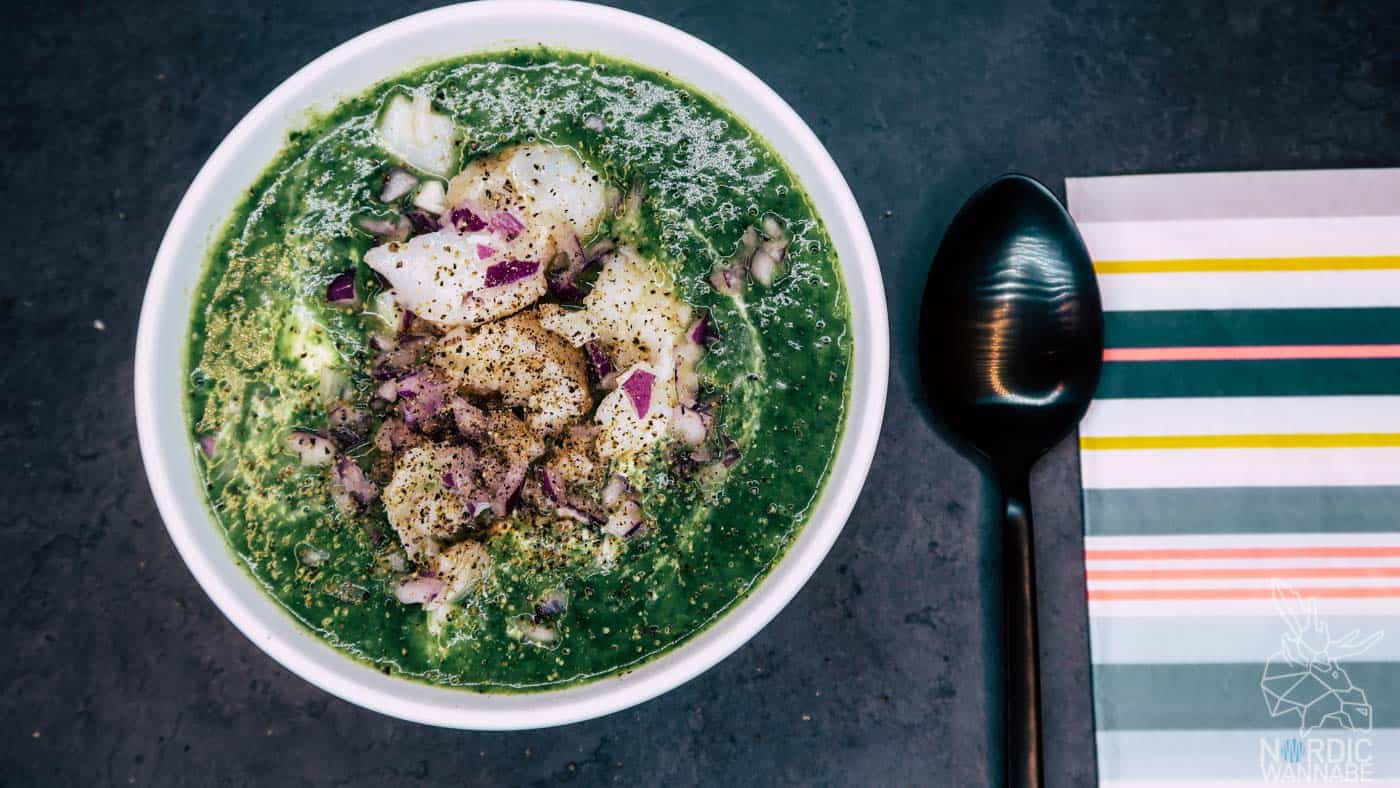 Skrei-Rezept, Spinatsuppe, Norwegen