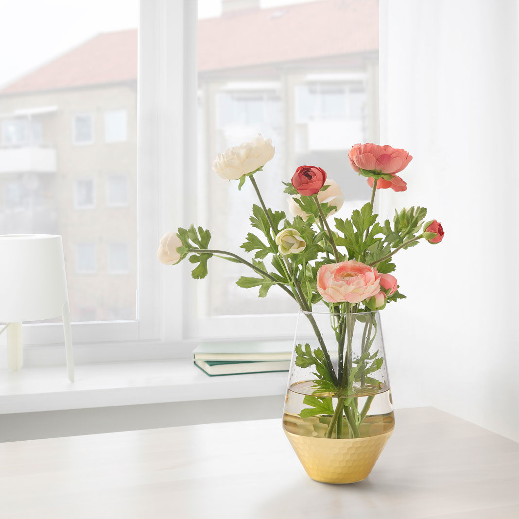 Vase IKEA, skandinavisch Wohnen, Gold